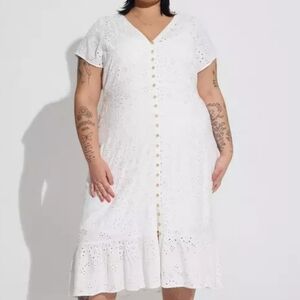 Torrid White Eyelet Dress #2636